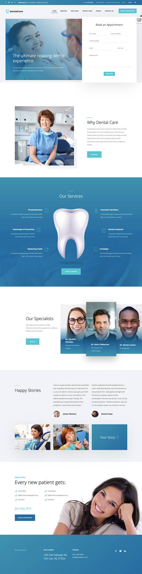 Ukázka webu pro zubaře