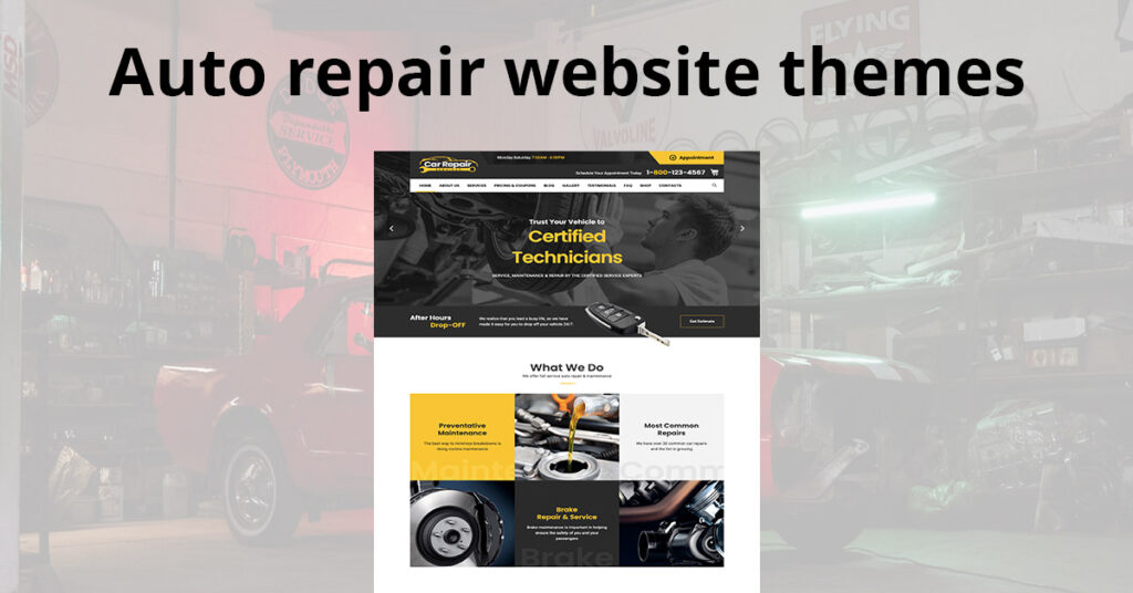 Auto repair website themes