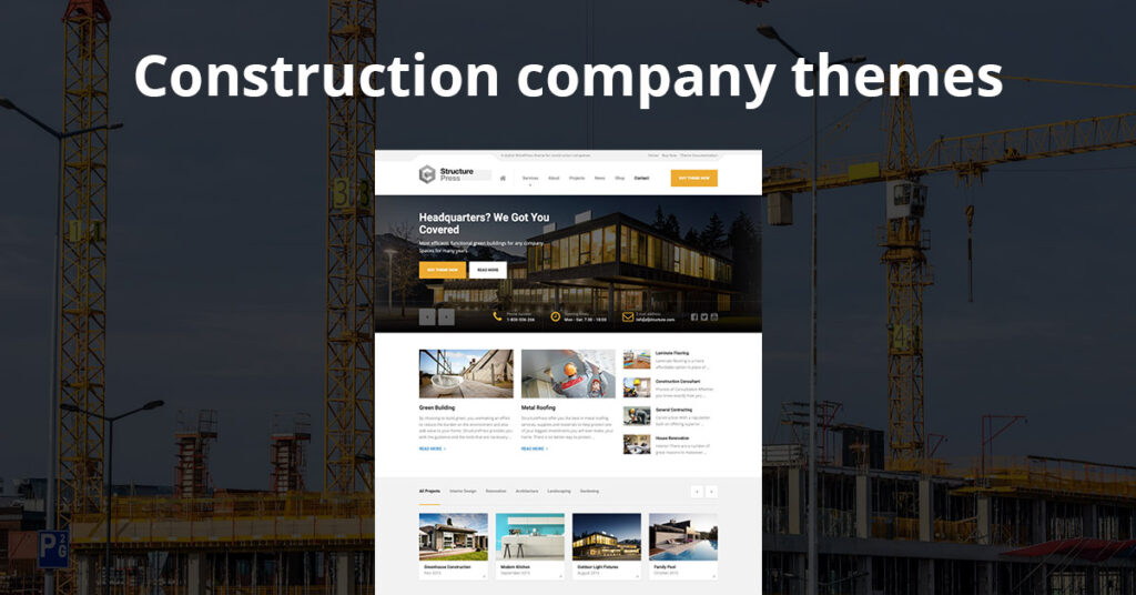 Construction company themes