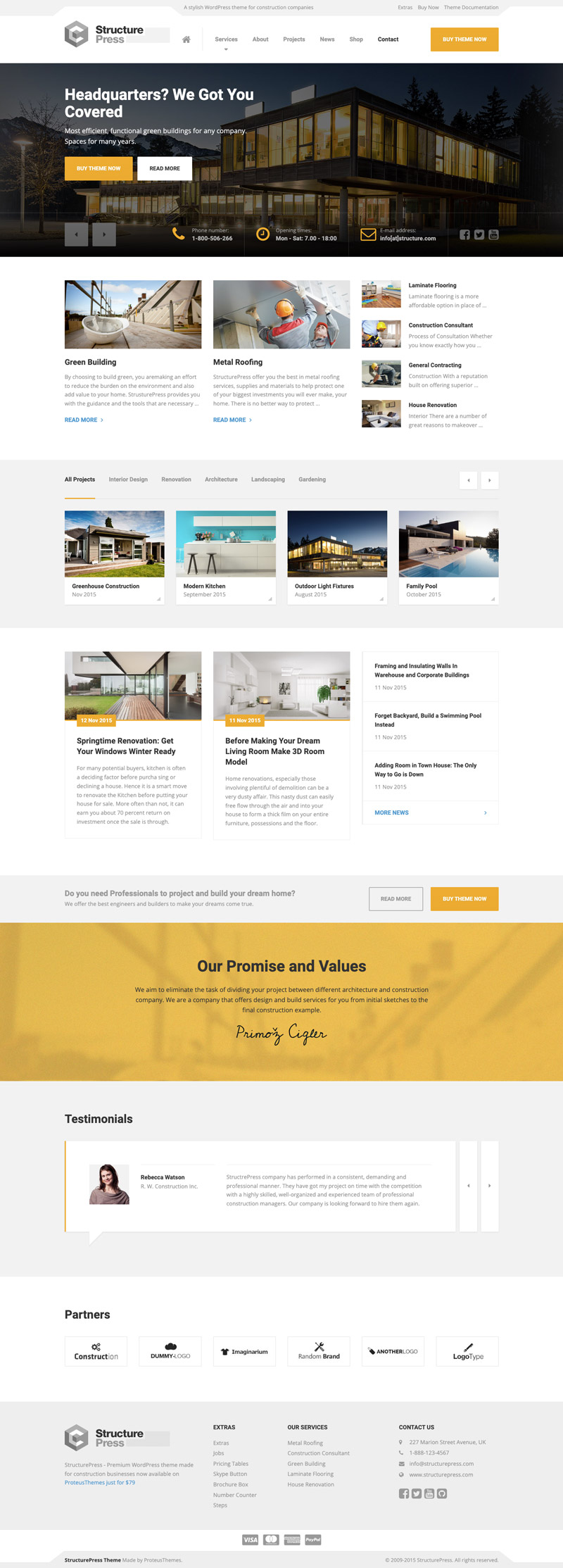 Construction company website template